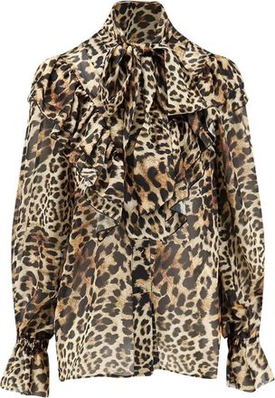 Actualee Camicetta con stampa animalier - - Blouses & Shirts - Donna - Marrone - XS