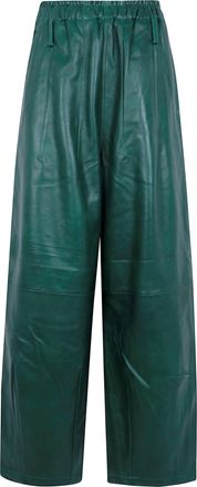 Frankie Shop Pants Leather Green Oakdale