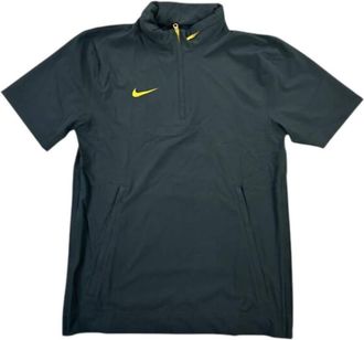 Nike Mens Short-Sleeve Lightweight Coaches Jacket In Black/sundown