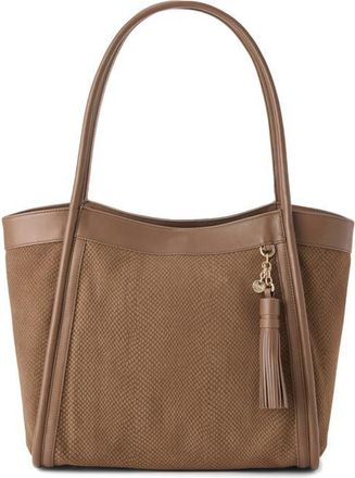 Brahmin Bailee Snake Embossed Leather Tote in Taupe Belcanto at Nordstrom