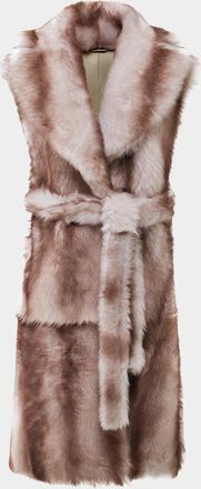 Gorski Toscana Lamb Shearling Belted Long Vest