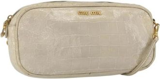 Miu Miu Pre-owned Cross Body Bags, female, Beige, Size: ONE SIZE Pre-owned Leather Shoulder Bag