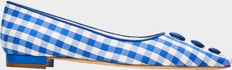 Manolo Blahnik Alexa Gingham Flat Pumps