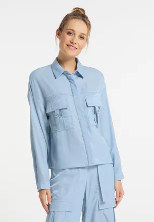 Dreimaster Dreimaster Blouse Dames lichtblauw