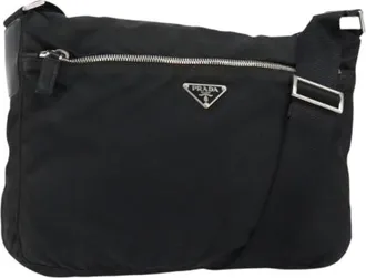 Prada Pre-owned Cross Body Bags, female, Black, Size: ONE SIZE Pre-owned Vintage Nylon Cross Body Bag
