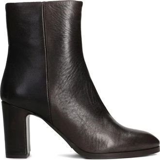 Julie Dee 75mm leather zip-fastening block-heel ankle boots - women - Calf Leather/Calf Leather/Calf Leather - 40 - Brown