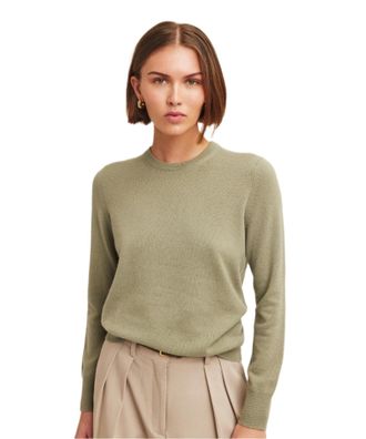 Naadam Womens The Original Cashmere Crewneck Sweater, Sage, M