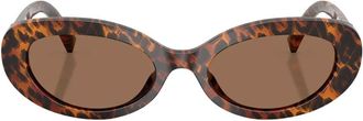 Dolce & Gabbana Ovalen Zonnebril - unisex - Zonnebrillen - Bruin - 53 MM - Accessoires