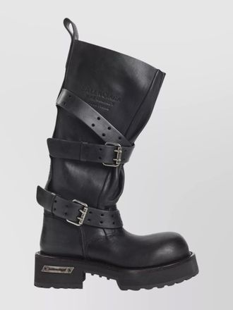 Balenciaga chunky sole round toe pull tab boots