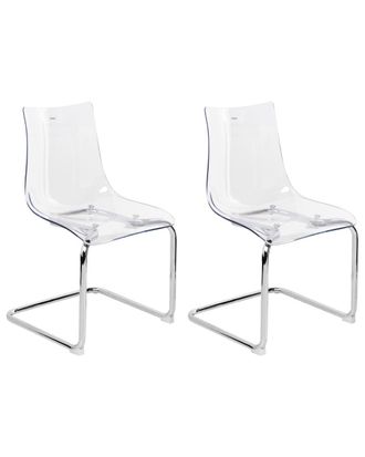 Beliani Conjunto de 2 sillas de comedor transparente