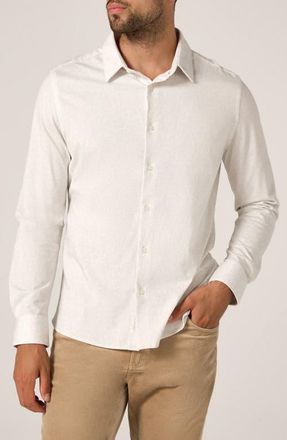 7 Diamonds Monty Performance Button-Up Shirt in Natural at Nordstrom, Size Xx-Large