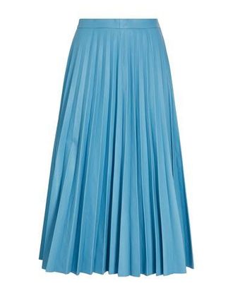 8 by YOOX LEATHER PLEATED MIDI SKIRT