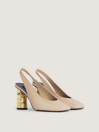 Givenchy Architectural Metallic Heel Slingback Heel - Beige