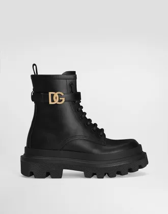 Dolce & Gabbana Calfskin Ankle Boots - Woman Boots And Booties Black Leather 35.5