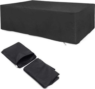 OEM Funda Muebles 308 X 138 X 98 Cm, Impermeable, Cortavientos Protecci&oacute;n Uv, Cord&oacute;n Ajustable, Funda Protectora Resistente Intemperie Mesa Negro