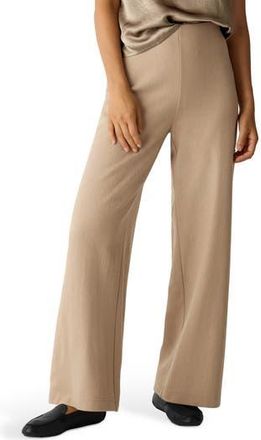 Eileen Fisher Wool Wide Leg Pants in Biscuit at Nordstrom Rack, Size Large P