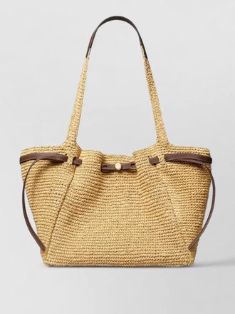 Tory Burch romy straw tote bag open top