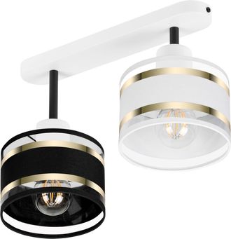 OEM L&aacute;mpara De Techo Blanca Con Pantallas, Metal Industrial, 2xe27, Iluminaci&oacute;n Led Moderna Para Sal&oacute;n, Cocina, Dormitorio, Habitaci&oacute;n Infantil, Loft