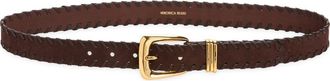 Veronica Beard Whipstitch Suede Belt in Espresso at Nordstrom, Size X-Small