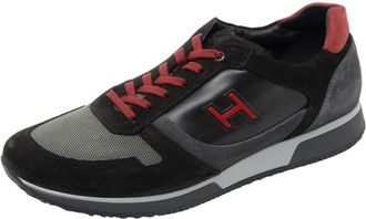 Hogan H198 Slash H Flock Sneaker - Heren - Sneakers - Zwart - 44 1/2 EU - Schoenen