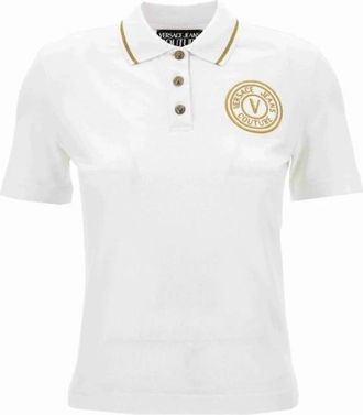 Versace Jeans Couture T-shirts en Polos - Dames - Polos - Wit - XS - Tops