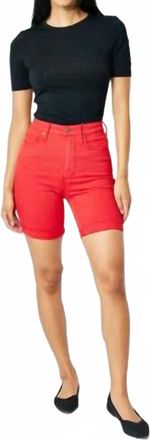 Judy Blue High Waist Tummy Control Bermuda Shorts In Red
