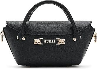 Guess Sophia Mini Satchel Satchel Womens Handbags Black, Polyurethane