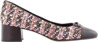 Tory Burch Cap-Toe Tweed Pumps, Size 8.5