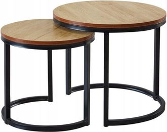 OEM Mesa De Centro Redonda De Roble Natural Estilo Escandinavo Furnitex Para El Sal&oacute;n