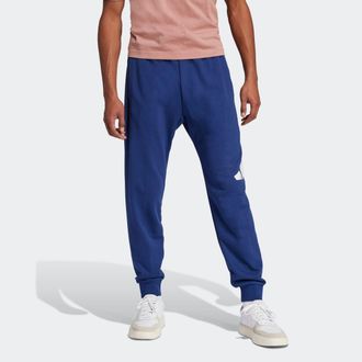 adidas Sporthose ADIDAS SPORTSWEAR M BL FT PT, Damen, Gr. XL, N-Gr, blau (dunkelblau, wei&szlig;), Obermaterial: 55% Baumwolle, 36% Polyester, 9% Viskose, Hosen Sp