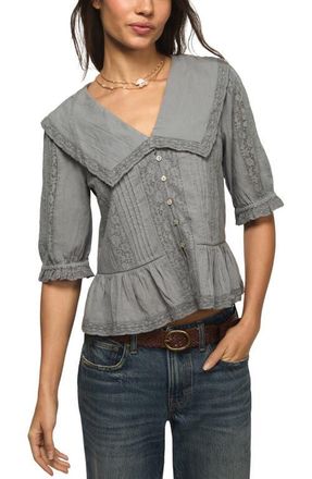Lucky Brand Lace Peplum Top in Tradewinds at Nordstrom, Size Xx-Large