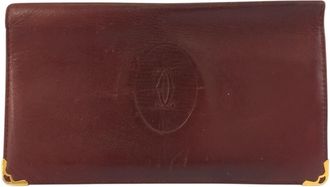 Cartier Bordeaux Leather Long Wallet (Bi-Fold) (Pre-Owned)