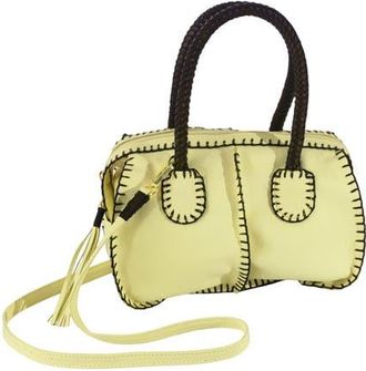Carlos Falchi Mini Barrel Leather Bag in Lemon at Nordstrom