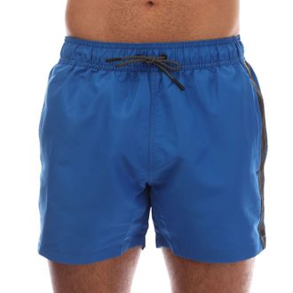 Emporio Armani Heren Logo Getapete Zwemshort (Blauw)