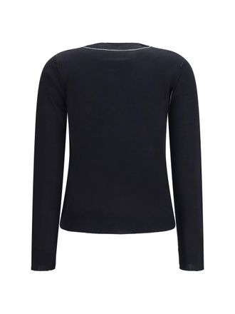 Maison Margiela Wool-Blend with Contrast Details T-Shirt - Black