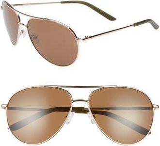 Nike Chance 61mm Aviator Sunglasses in Light Gold/brown at Nordstrom Rack