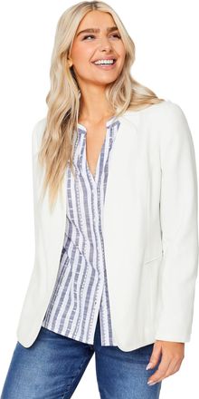 M&Co Womens Collarless Blazer - Womens White