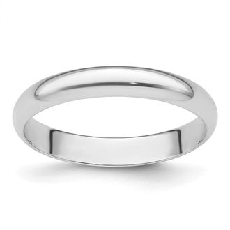 Diamond2Deal Platinum 3mm Half Round Featherweight Wedding Band Ring