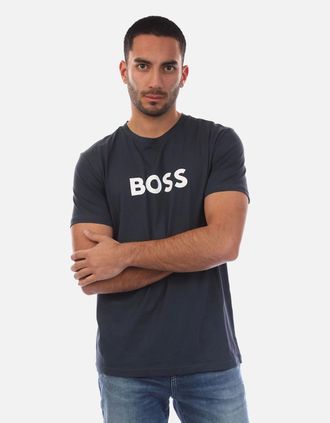 HUGO BOSS Mens Beach T-Shirt - Navy - Size: 36