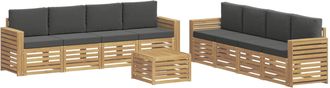 vidaXL Conjunto De Sof&aacute;s De Exterior 9 Uds. Blanco Y Antracita Vidaxl