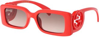 Gucci Stijlvolle zonnebril - Dames - Zonnebrillen - Rood - 54 MM - Accessoires