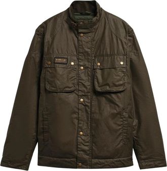 Barbour Merton Waxed Jacket - Heren - Zomerjassen - Groen - XL - Katoen - Jassen