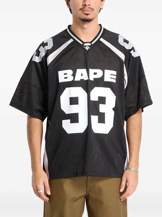 A Bathing Ape T-shirt Line Camo con effetto jacquard - Nero