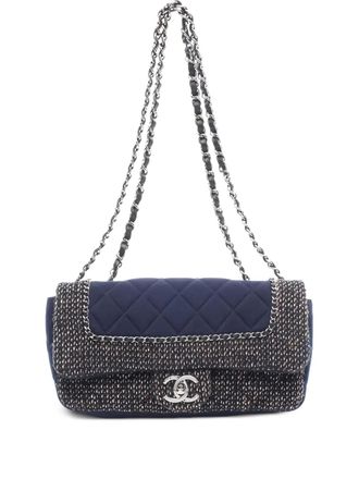 Chanel 2014 matelasse chain shoulder bag - women - Cotton - One Size - Blue