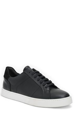 Bruno Magli Martino Low Top Sneaker in Black Leather at Nordstrom, Size 10