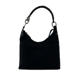 Gucci Black Canvas Leather Handbag Shoulder Bag Tote Bag (Pre-Owned)