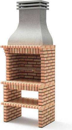 Movelar Barbacoa De Obra Prefabricada De Le&ntilde;a Y Carb&oacute;n Modelo Luxor Royal Plus (gris, Naranja - 94 X 70 X 255 Cm) Ref: 3450 - Cocina De Exterior Con Parrilla 