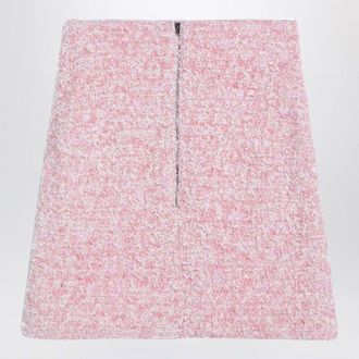 Balenciaga Womens Pink Cotton Blend Tweed Mini Skirt - Size Medium