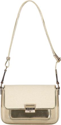 Michael Kors Canvas Crossbody Tas met Eco-Leren Details - Dames - Schoudertassen - Beige - ONE Size - Katoen - Tassen