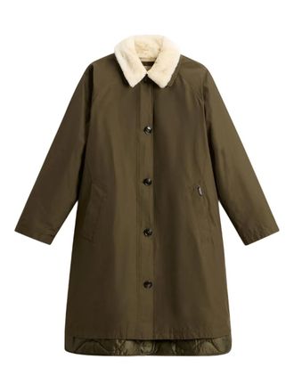 Woolrich faux-fur padded coat - women - Cotton/Polyamide/Polyamide - L - Green